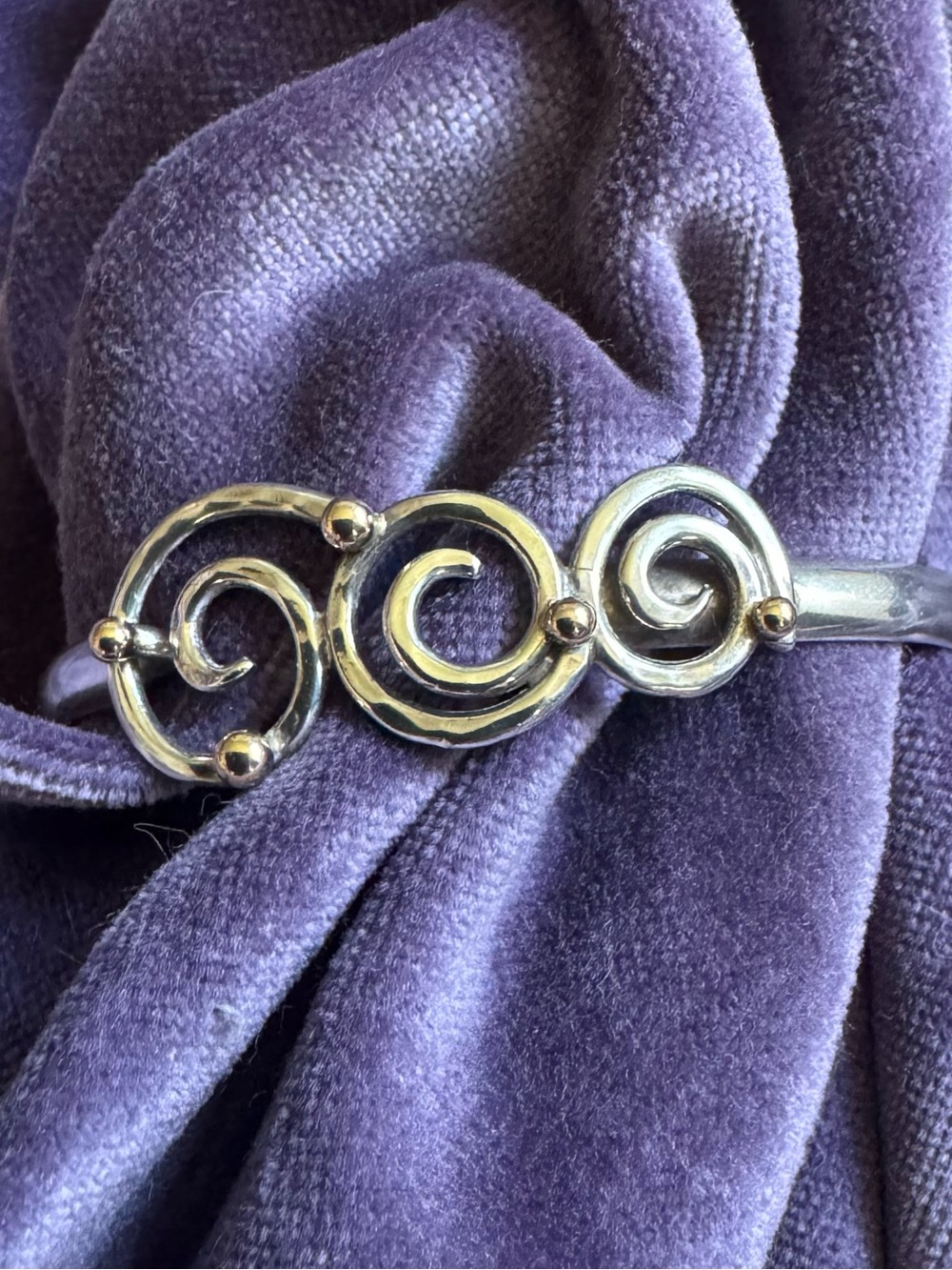 3 Island Swirl Silver & 14k Gold Bracelet by Sonya’s of St. Croix
